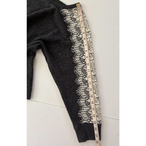 J CREW Lace-Trimmed Gray Sweater - Picture 5 of 6
